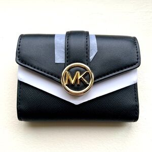 NWT Michael Kors Carmen medium flap bifold wallet